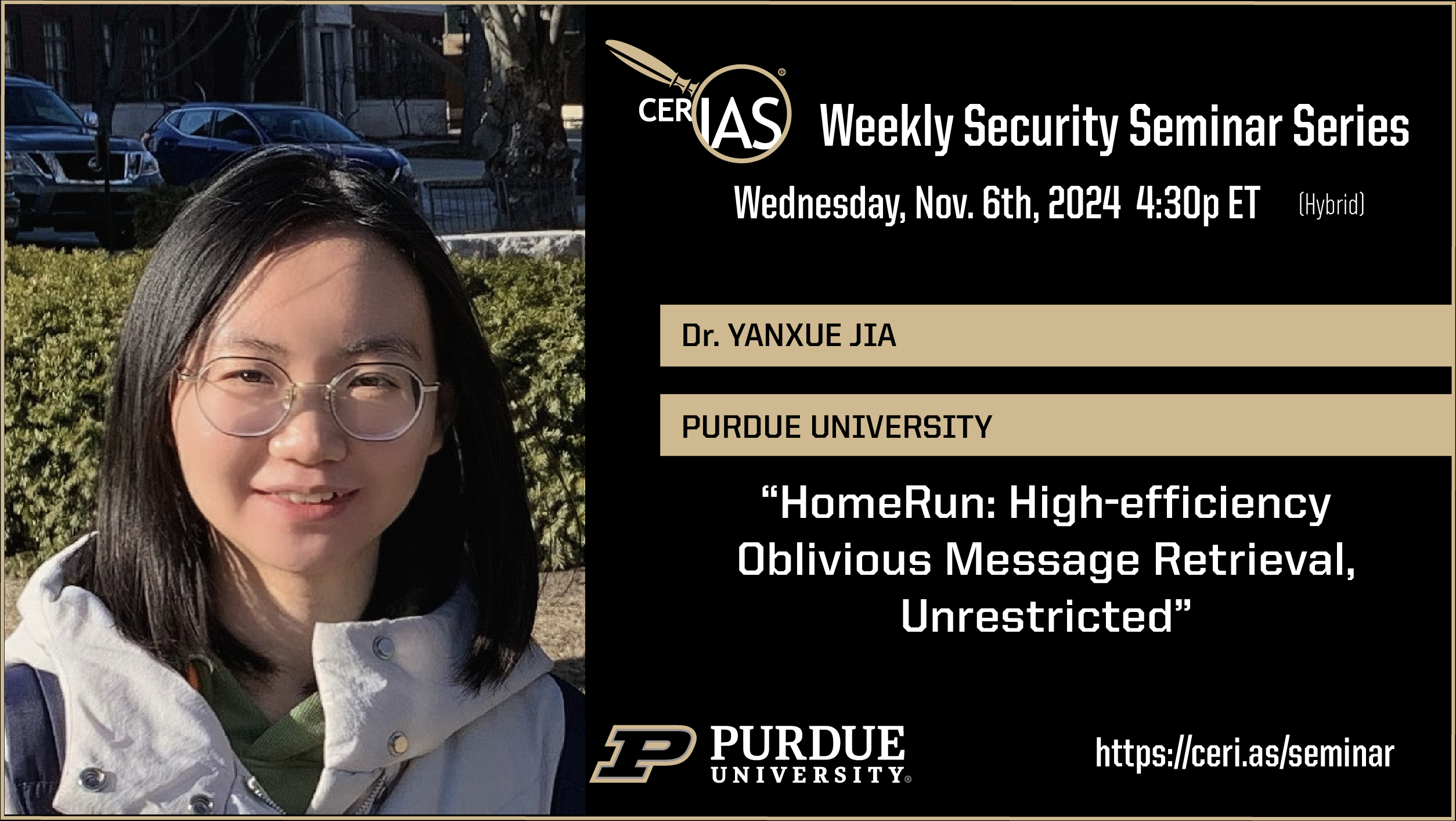 Yanxue Jia Purdue University11/06/2024 04:30pm