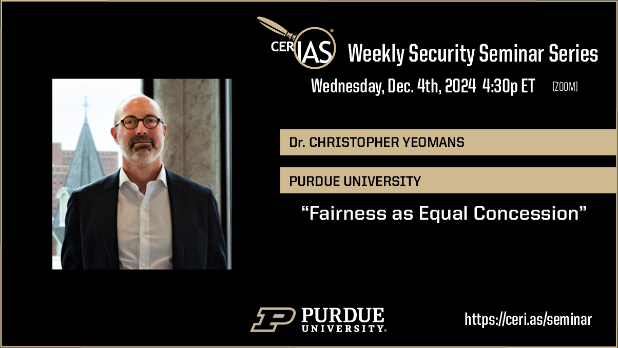 Christopher Yeomans Purdue University12/04/2024 04:30pm